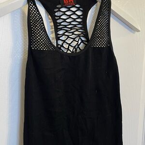 🐰Black fishnet Racerback Tank Top